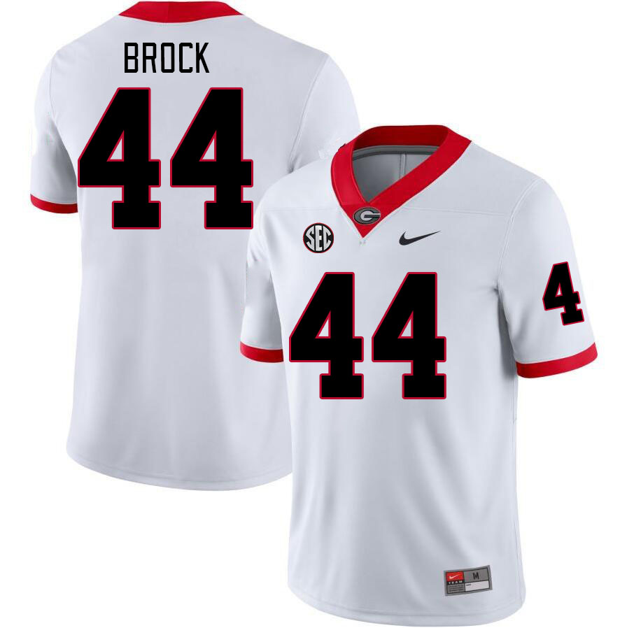 Georgia Bulldogs Men's Cade Brock #44 White Stitched College UGA Football Jersey 23GV011ER